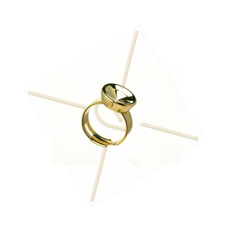 adjustable ring with base for 12mm round stone