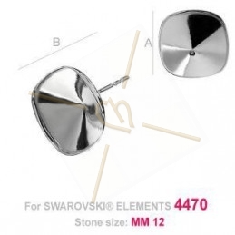 Boucles d'oreilles argent925 pour 12*12mm Swarovski