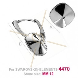 Boucles d'oreilles argent925 pour 12*12mm Swarovski