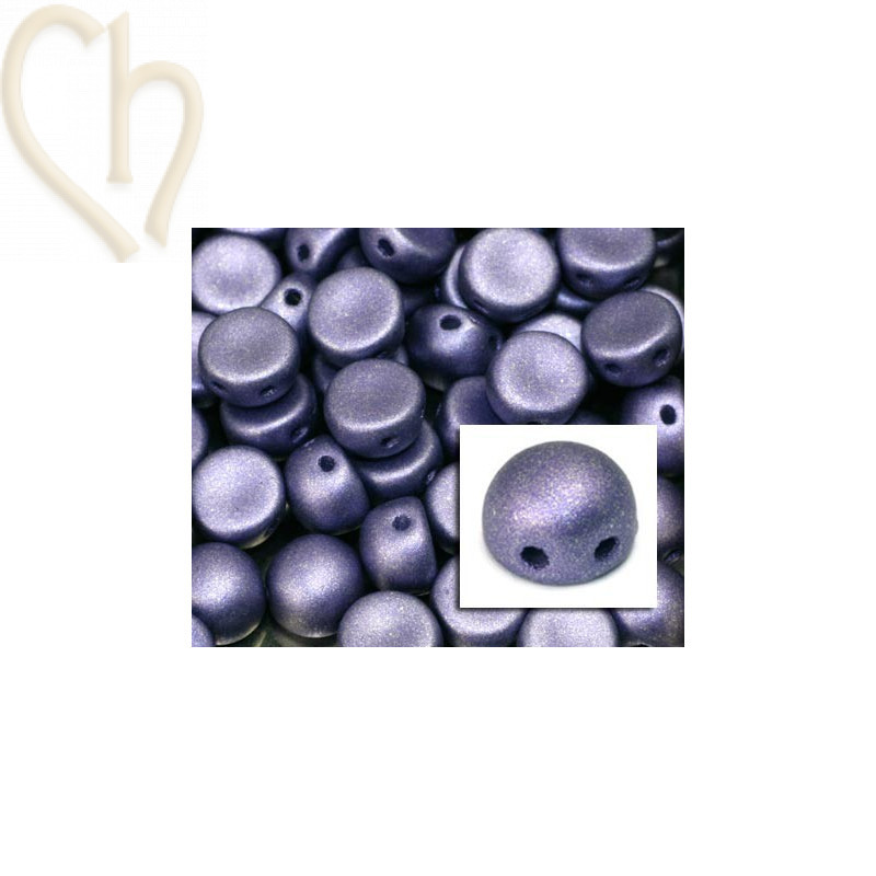 cabochon bead 2-hole 6mm alabaster 29425