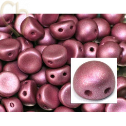 cabochon bead 2-hole 6mm Alabaster 29428