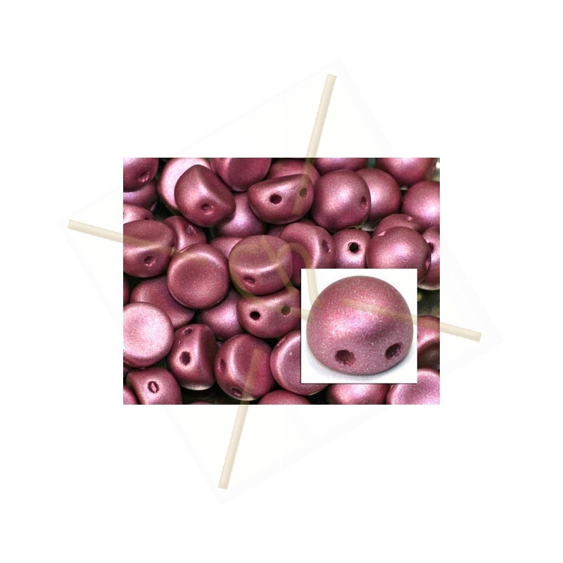 cabochon bead 2-hole 6mm Alabaster 29428