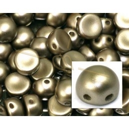 cabochon bead 2-hole 6mm Pastel Lt. Brown