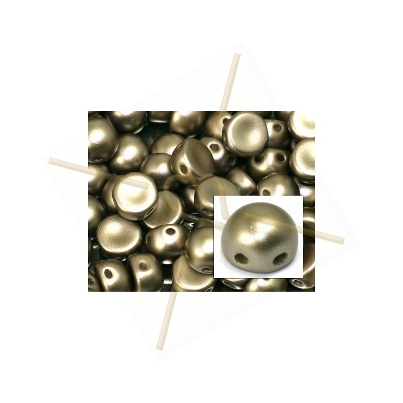 cabochon bead 2-hole 6mm Pastel Lt. Brown cabochon bead 2-hole 6mm Pastel Lt. Brown