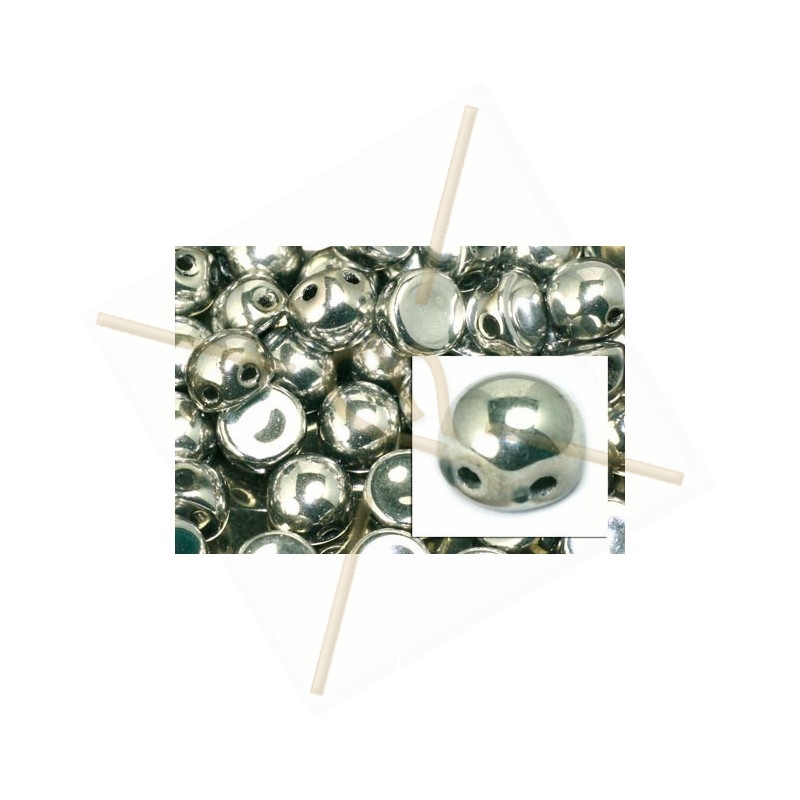 cabochon bead 2-hole 6mm Crystal Full Labrador