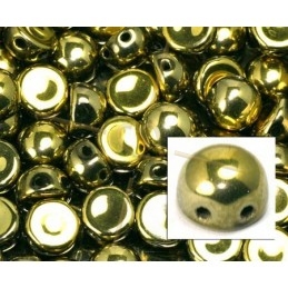 cabochon bead 2-hole 6mm Crystal Full Amber