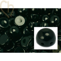 cabochon bead 2-hole 6mm Jet