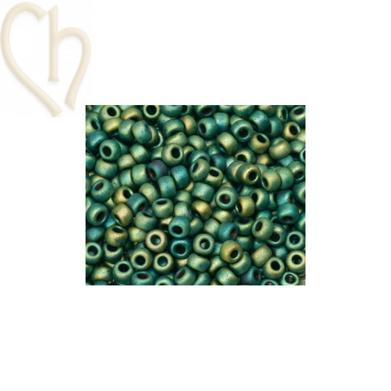 Rocaille 8/0 Groen Multi Galva Mat