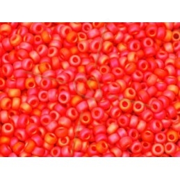 rocaille seedbead 11/0 Red Multi Opaque Mat