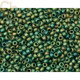 11/0 Green Multi Metallic Mat