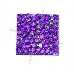 Rocks carre 20mm Cristal AB / Purple