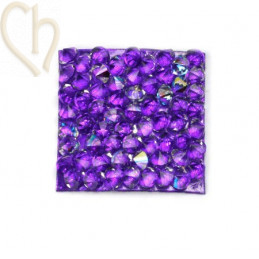 Rocks square 20mm Cristal AB / Purple