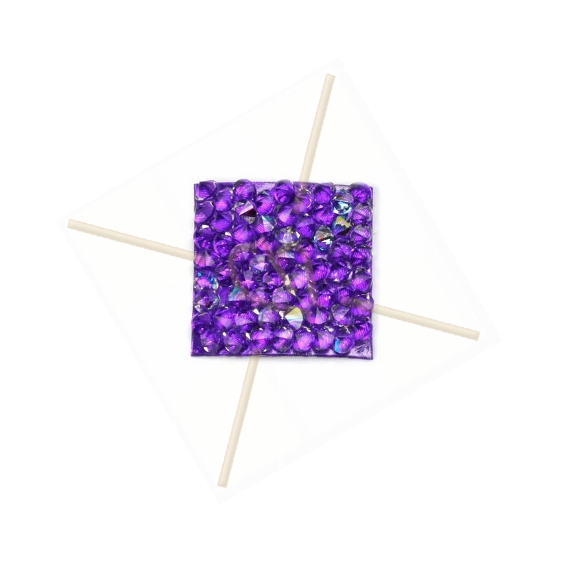 Rocks square 20mm Cristal AB / Purple
