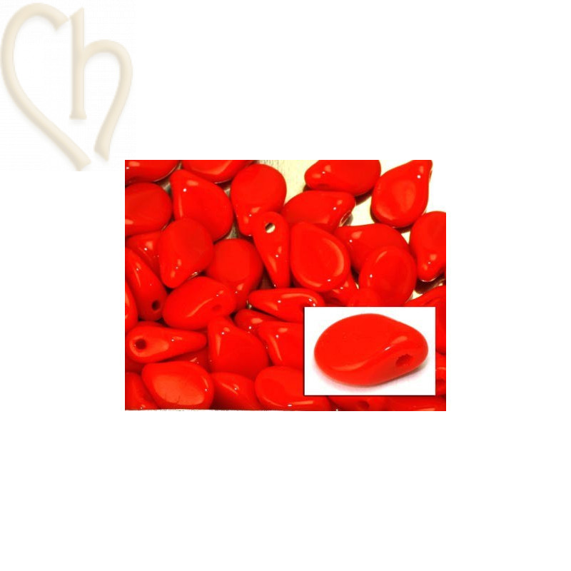 Pip-beads 5*7mm Opaque Red