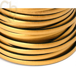 leder 5mm gold mat