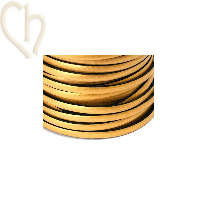 leder 5mm gold mat