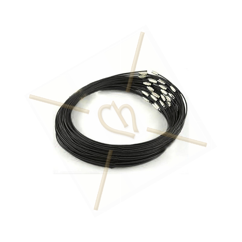 collier fil acier couleur noir 44cm avec fermoir