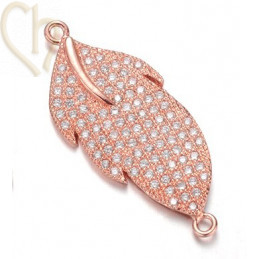 tusenstukje 32mm "leaf" met strass 