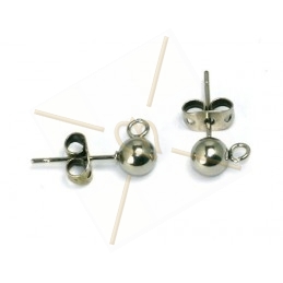 earrings with ball 5mm + ring