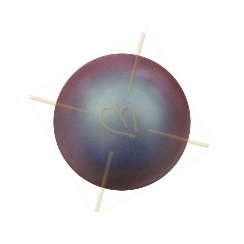 swarovski balls pearl 6 mm half pierced Iridiscent Red Pearl