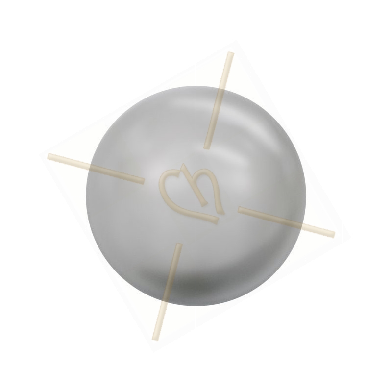 swarovski balls pearl 6 mm half pierced Light Grey Pearl