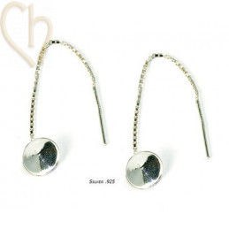 chaine d'oreille argent .925 avec support pour boule au strass ss19