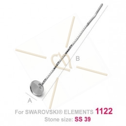 oorketting zilver .925 met bevestiging voor strass ss19 of bol