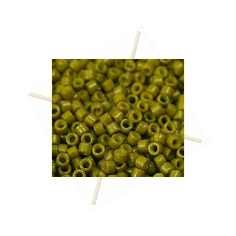 Delica 11/0 5gr. Opaque mustard green Delica 11/0 5gr. Opaque mustard green