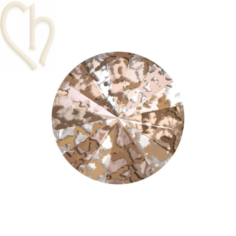 1122 - 14mm Rivoli Swarovski  ROSE PATINA ROSPA