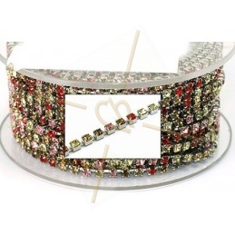 chain steel with strass PP18 multi orient