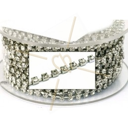 chaine acier avec strass sertie PP18 crystal