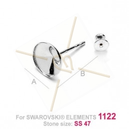 Boucles d'oreilles argent925 pour 1122 8mm Swarovski