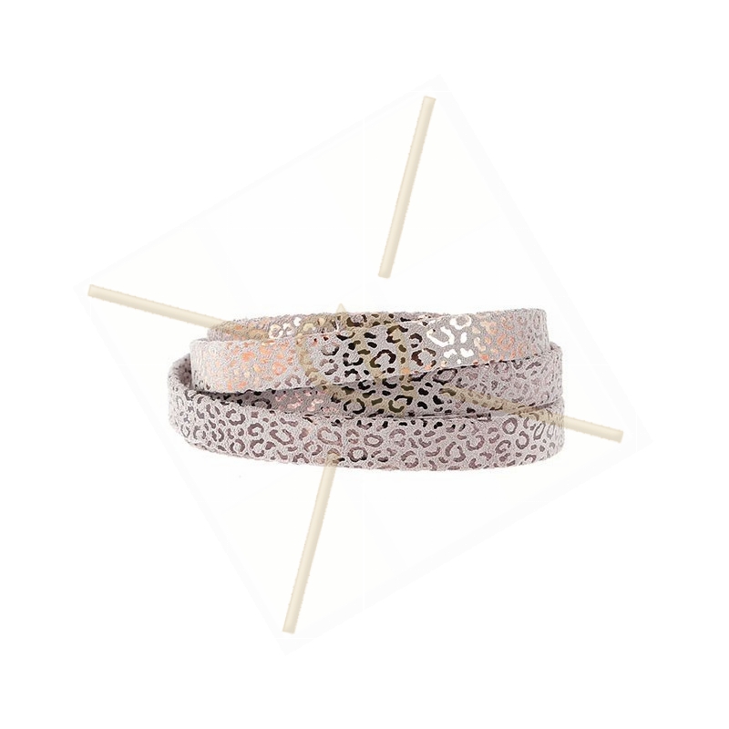 cuir leopard metal renforce 5mm light or rose