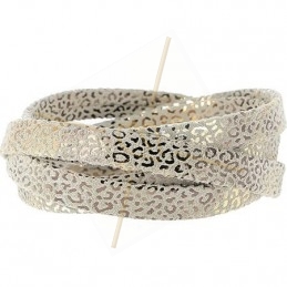 leather leopard metal style 5mm cream gold