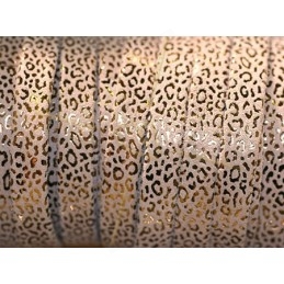 leder plat 10mm leopard metal versterkt sand