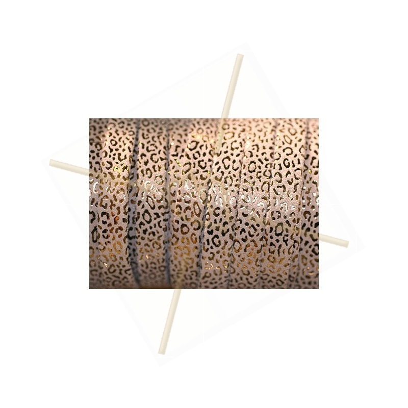 Cuir plat 10mm leopard metal renforcé sable