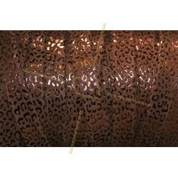 leder plat 10mm leopard metal versterkt bruin
