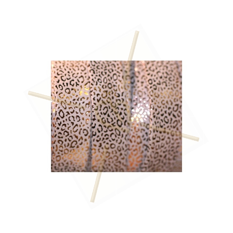 leather flat 20mm leopard metal Light Rose Gold