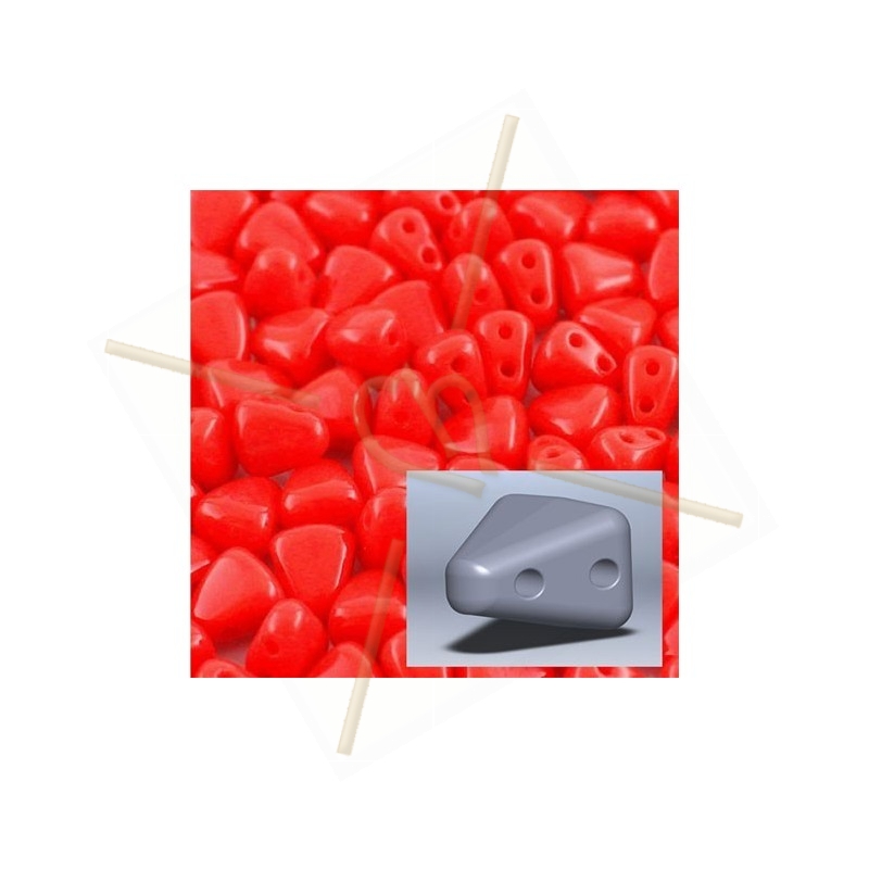 Nib-Bit bead 6*5mm Opaque Coral Red