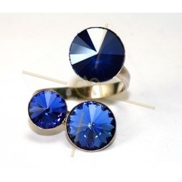 adjustable ring silver .925 for Swarovski 8-10-12mm 1122 rivoli