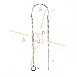 chaine d'oreille argent .925 avec chaine