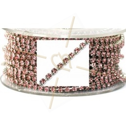 chain steel with strass PP18 Light Rose