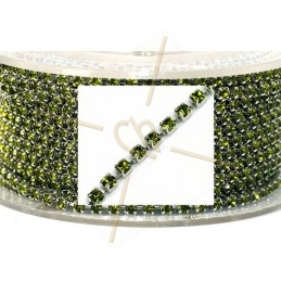 ketting staal met strass pp18 Olivine