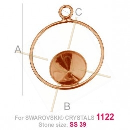 bail  silver .925 for Swarovski 1122 SS39 rose gold plated