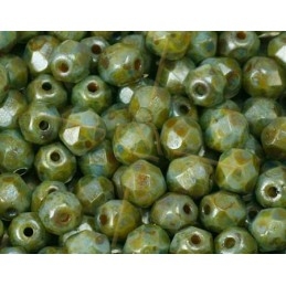 Opaque Lazure Blue Green Fire Polished beads 4mm