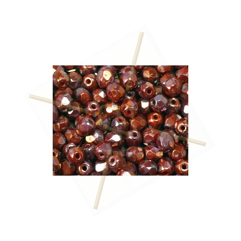 Red Dark Travertin Perles a facettes 4mm