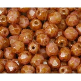 Red Dark Travertin Fire Polished beads 4mm