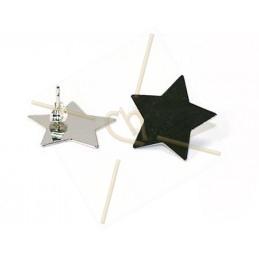 Boucle d'oreilles perceuses couleur argent  pour Swarovski Crystal Rocks "étoile"