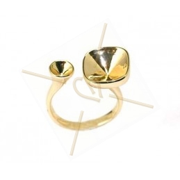 Ring gold color "one Size" for Swarovski 10*10 12*12 and SS19