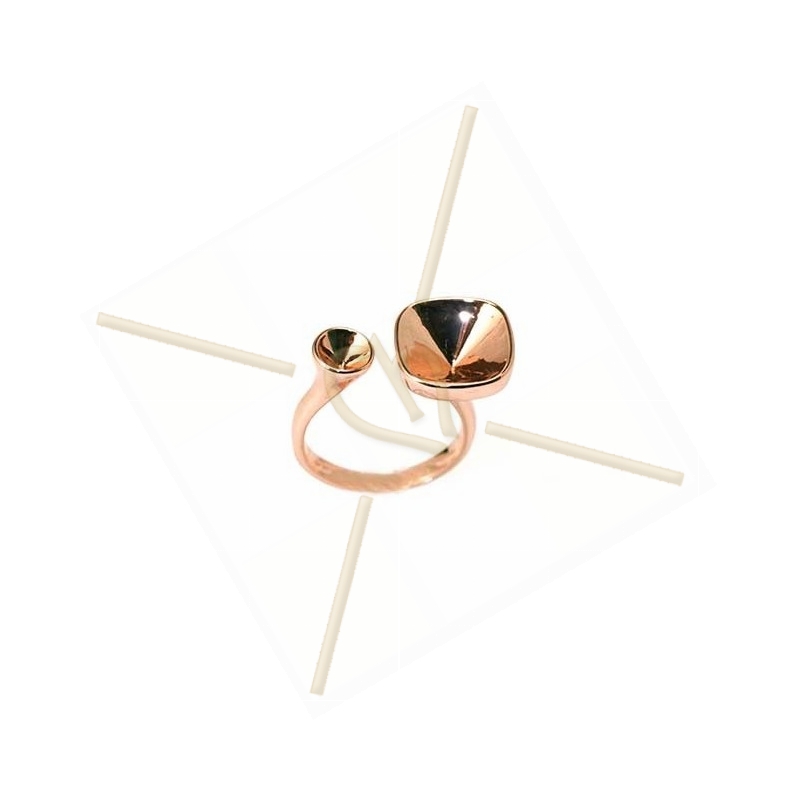 Ring rose gold color "one Size" for Swarovski 10*10 12*12 and SS19